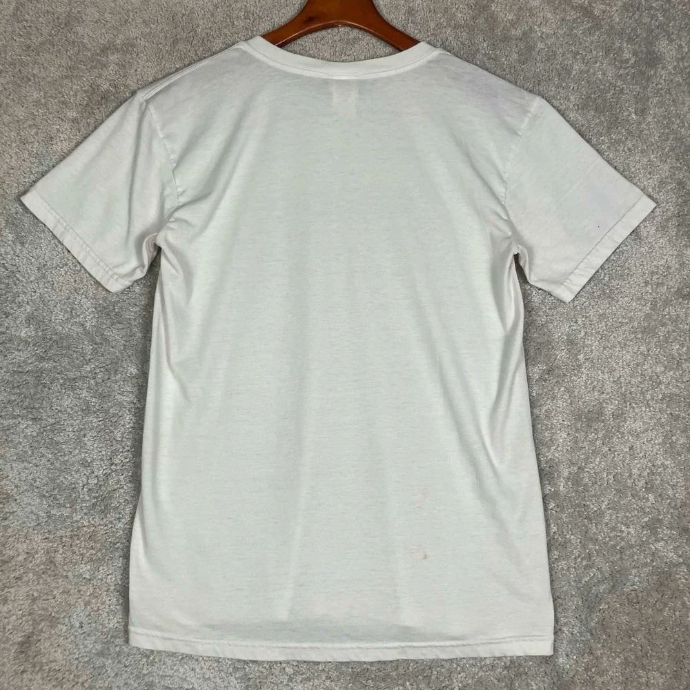 Vintage The North Face T-Shirt Mens Medium White Script Logo Graphic Tee
